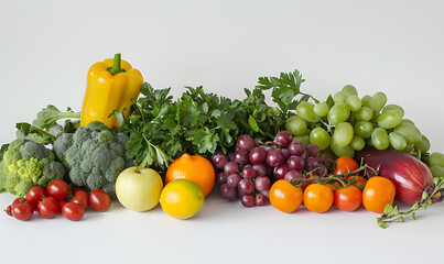vegetable and fruits photo or illustrator on white background