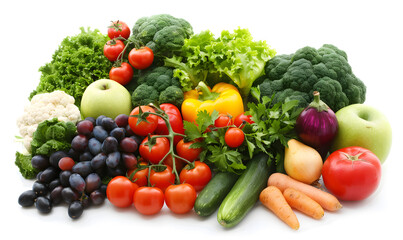 vegetable and fruits photo or illustrator on white background