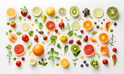 vegetable and fruits photo or illustrator on white background