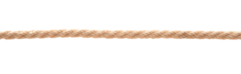 Hemp rope on white background. Organic material