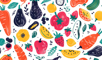 vegetable and fruits photo or illustrator on white background