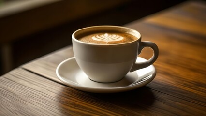Obraz premium A moment of tranquility with a frothy coffee
