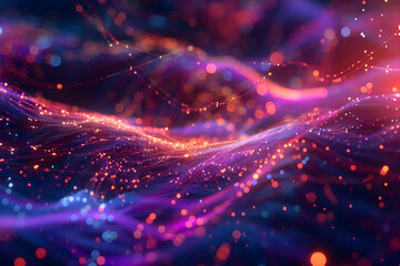 Naklejka premium Abstract 3D Background with Red, Orange, and Blue Bokeh Lights