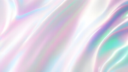 Obraz premium Holographic background seamless trendy iridescent light foil texture. Soft holographic pastel unicorn marble background pattern. Modern pearlescent blurry abstract swirl illustration.