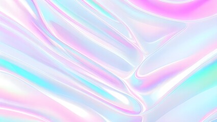 Holographic background seamless trendy iridescent light foil texture. Soft holographic pastel unicorn marble background pattern. Modern pearlescent blurry abstract swirl illustration.