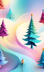 Obraz premium christmas tree and star
