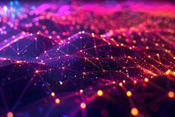 Abstract Background with Colorful Lights and Lines