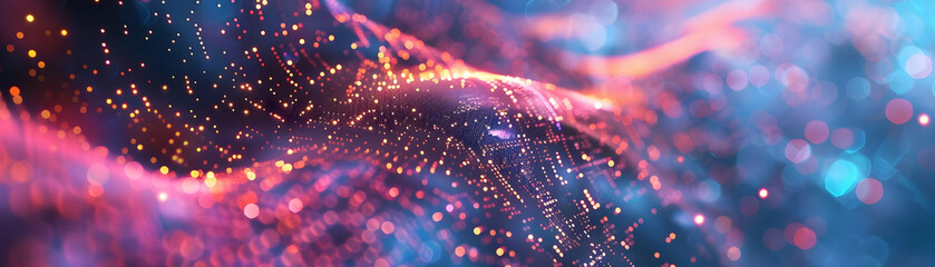 Obraz premium Abstract Background with Wavy Lines and Bright Lights