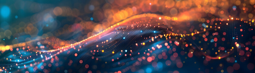 Obraz premium Abstract 3D Background with Orange and Blue Lights