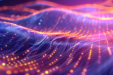 Abstract 3D Background with Purple and Orange Lights