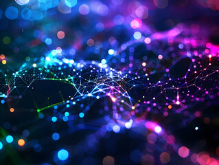 Obraz premium Abstract Neon Lights Bokeh Background Illustration