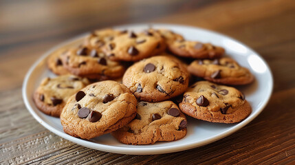 Plate of chocolate chip cookies