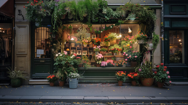 フランスのパリにある花屋をリアルに描いたAI生成画像