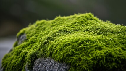  Vibrant mosscovered rock closeup