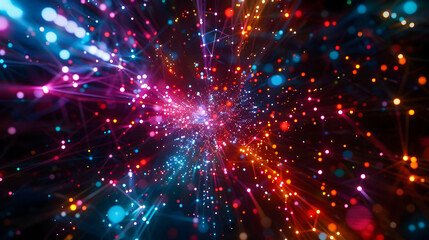 Obraz premium Abstract Background with Colorful Lights and Bokeh