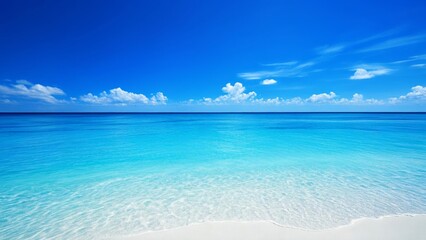Fototapeta premium Paradise Found A serene beach under a clear blue sky