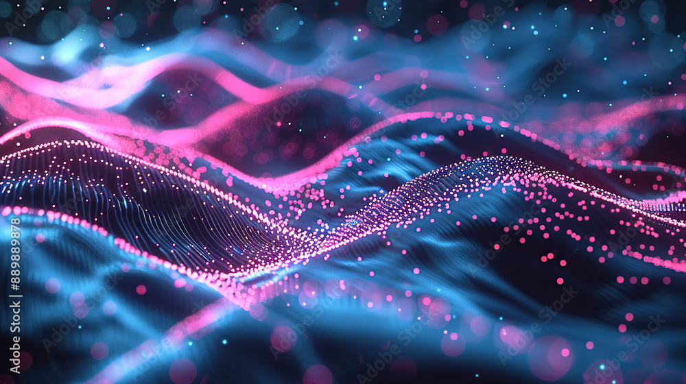 Wall mural abstract communication and future technology data flow