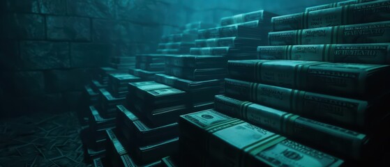 Imagine an ultramodern, supernatural scene showcasing cloud computing capabilities, with ample copy space for highlighting innovative solutions