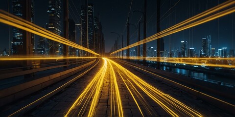 d light trail yellow line with speed of future backdr background