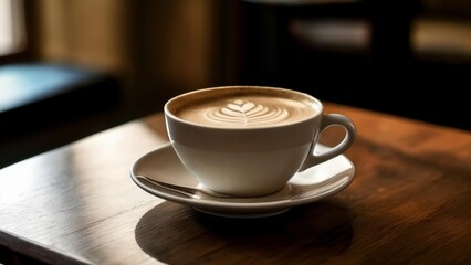 Obraz premium A moment of tranquility with a frothy coffee