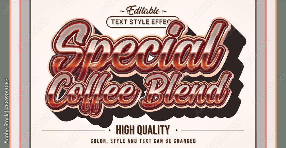 Aufkleber editable text style effect - special coffee blend text style theme.