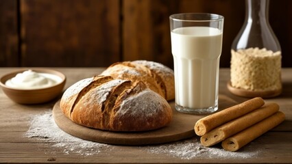 Naklejka premium A cozy breakfast spread ready to enjoy
