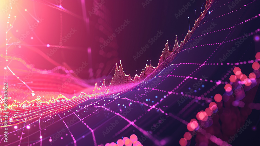 Wall mural abstract communication and future technology data flow