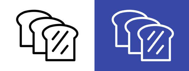 Bread slice logo sign set vector outline