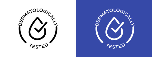 dermatologically tested logo sign set vector outline © Kajal