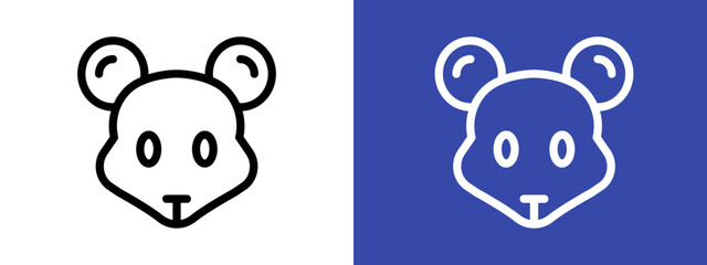 Face of mouse logo sign set vector outline