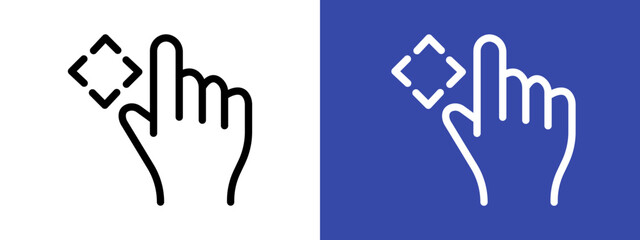 Hand, fingers, gesture, swipe, rotate logo sign set vector outline