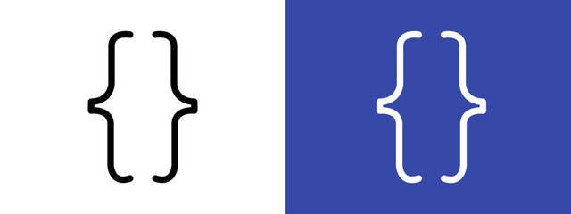 Font brackets logo sign set vector outline