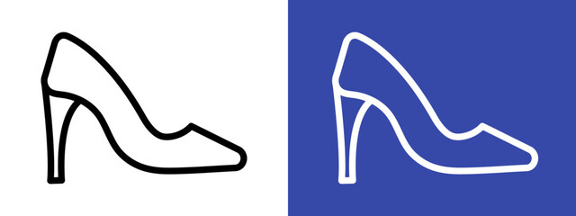 high heel shoes logo sign set vector outline