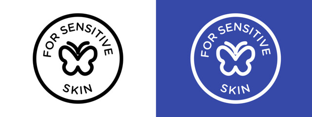For sensitive skin logo sign set vector outline