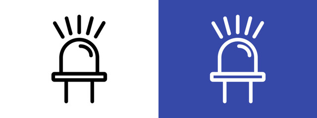 Led light bulb logo sign set vector outline