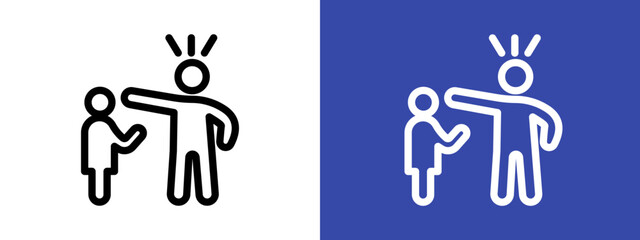 Parents scolding child logo sign set vector outline