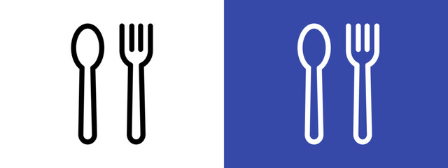 spoon and fork logo sign set vector outline