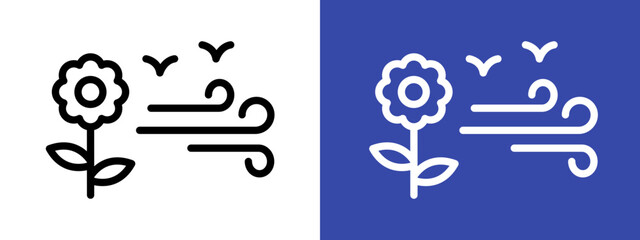 Spring season logo sign set vector outline