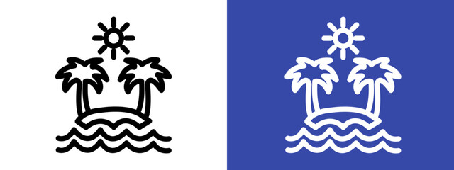 Summer holiday logo sign set vector outline