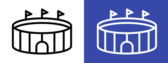 stadium logo sign set vector outline