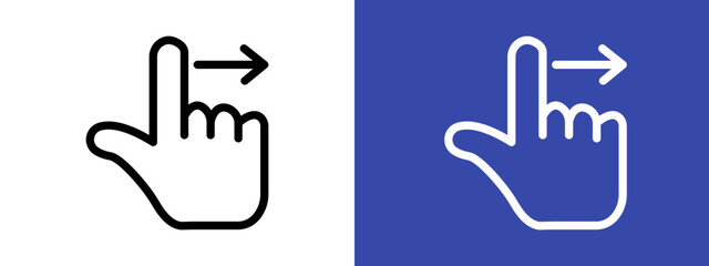 Swipe right logo sign set vector outline