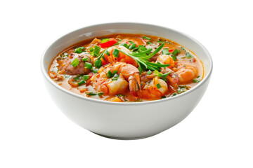 Fototapeta premium Bowl of Shrimp and Sausage Soup