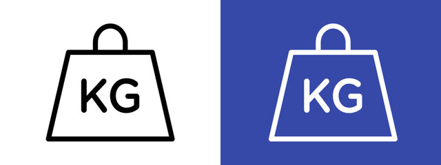 Weight kilogram logo sign set vector outline