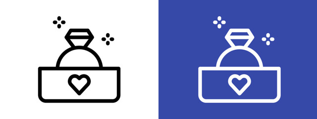 Wedding ring logo sign set vector outline