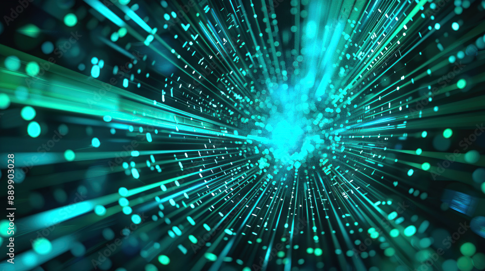 Wall mural abstract communication and future technology data flow