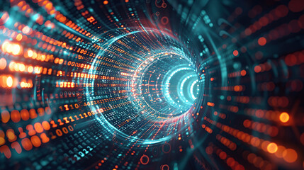 Fototapeta premium Abstract communication and future technology data flow