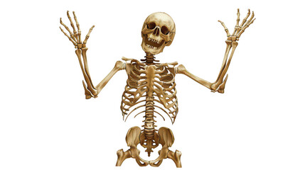 Halloween Skeleton: Poseable Halloween skeleton decoration isolated on a pure white background