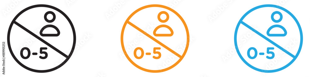 Poster age restriction sign for child vector logo set collection for web app ui