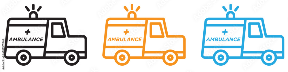 Poster ambulance vector logo set collection for web app ui