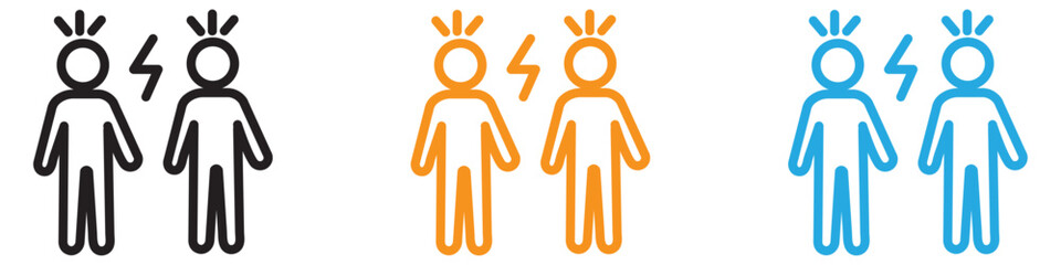 Angry people conflicts vector logo set collection for web app ui